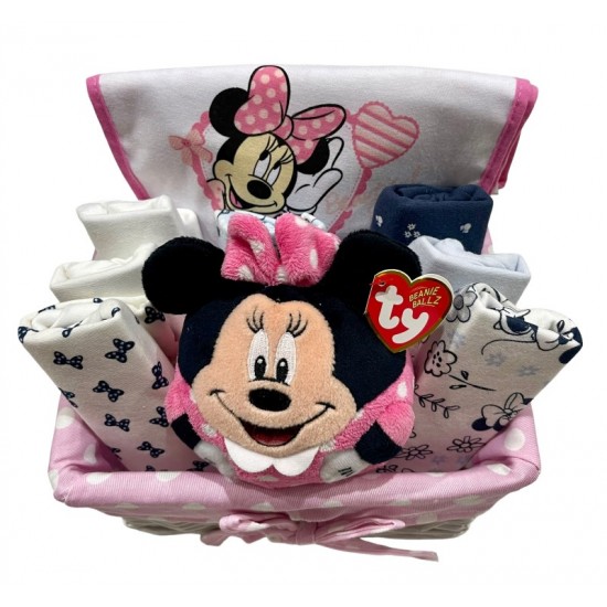 A Baby Girl Hamper With Minnie Mouse